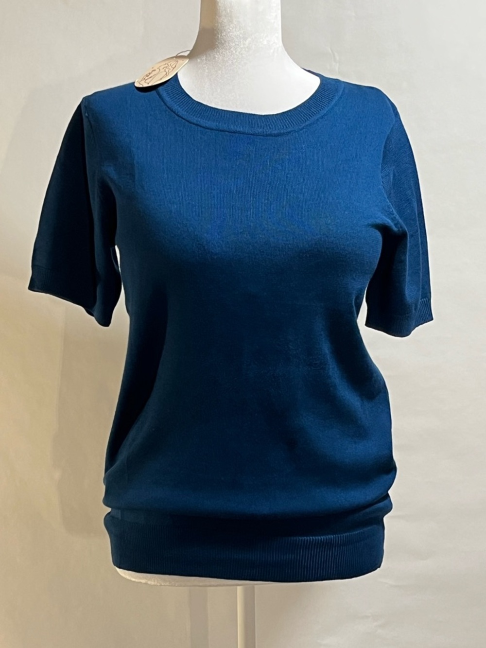zeagoo Women's Short Sleeve Knit Top in Teal Blue
